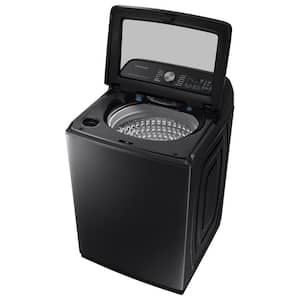 5.2 cu. ft. Large Capacity Smart Top Load Washer with Super Speed Wash in brushed black