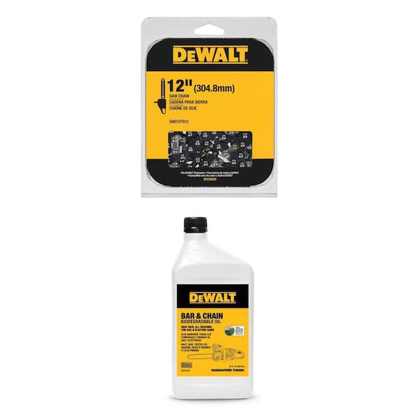 12 in. Chainsaw Chain (45-Link) and 16 oz. Biodegradable Bar and Chain Oil Combo