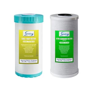 Whole House 4.5 in x 10 in. Water Filtration CTO Carbon Block and GAC plus KDF Water Filter Cartridge Pack for WGB21B-KS