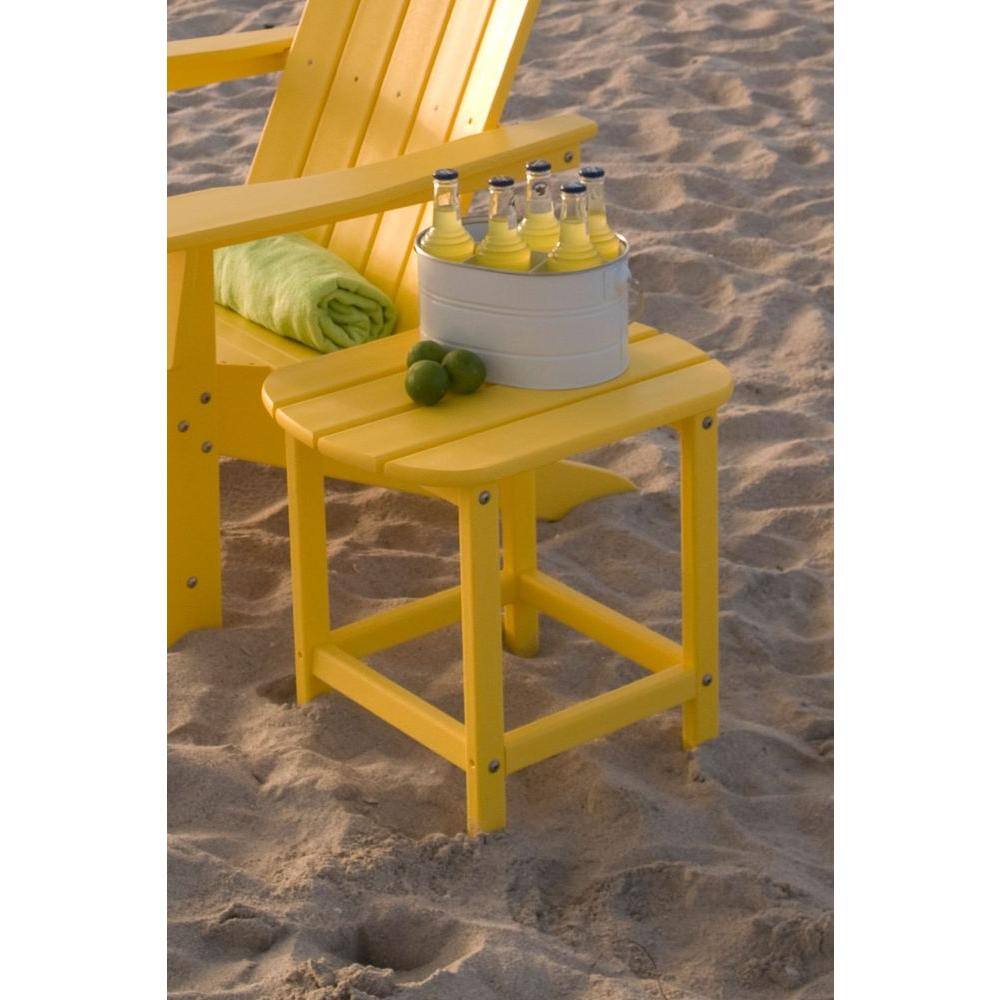 South Beach 18" Black Recycled Plastic Outdoor Side Table
