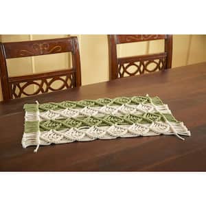 12 in. x 18 in. Two Tone Sage/Ivory Placemat