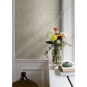 Olle Beige Taupe Forest Sanctuary Paper Matte Non-Pasted Wallpaper Roll