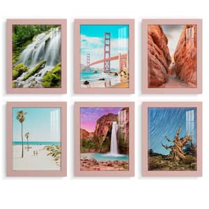 Modern 8 in. x 10 in. Pink Picture Frame (Set of 6)