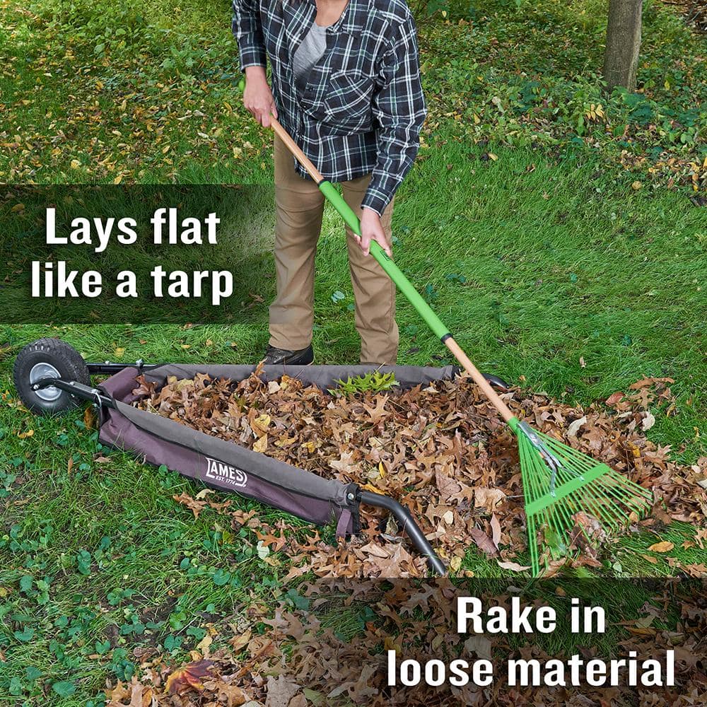 5 cu. ft. Brown Canvas Foldable Garden Wheelbarrow