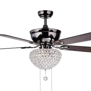 52 in. Indoor Taliko Black Chrome Finish Pull-Chain Ceiling Fan with Light Kit
