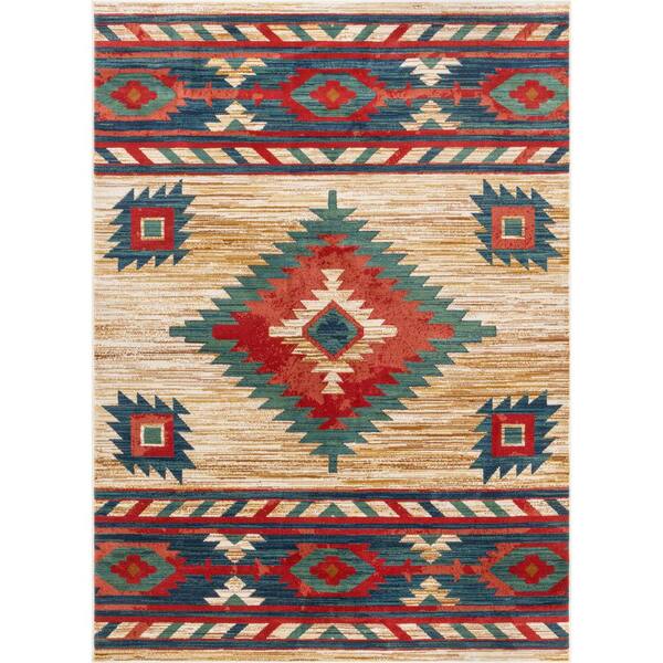 Well Woven Tulsa Lea Traditional Southwestern Tribal Cream 7 ft. 10 in ...