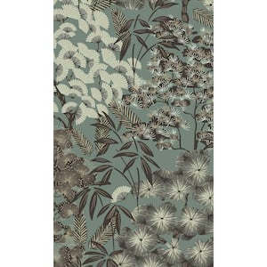 Atmosphere Collection Grey/Metallic Silver Mystic Floral Design on  Non-Pasted Non-Woven Wallpaper Roll