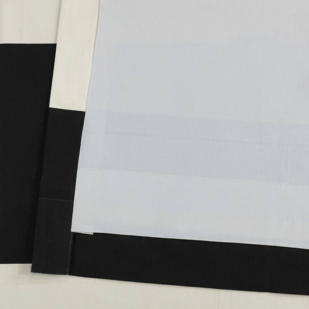120-Inch White Cotton Polyester Room-Darkening Curtain Panel