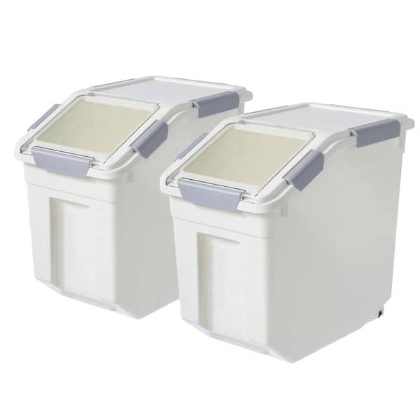 Extra Large Flour and Sugar Containers - 2 Pack 20 Lbs + 10 Lbs
