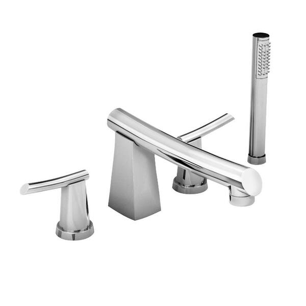 American Standard Green Tea 2-Handle Deck-Mount Roman Tub Filler in Polished Chrome with Personal Shower