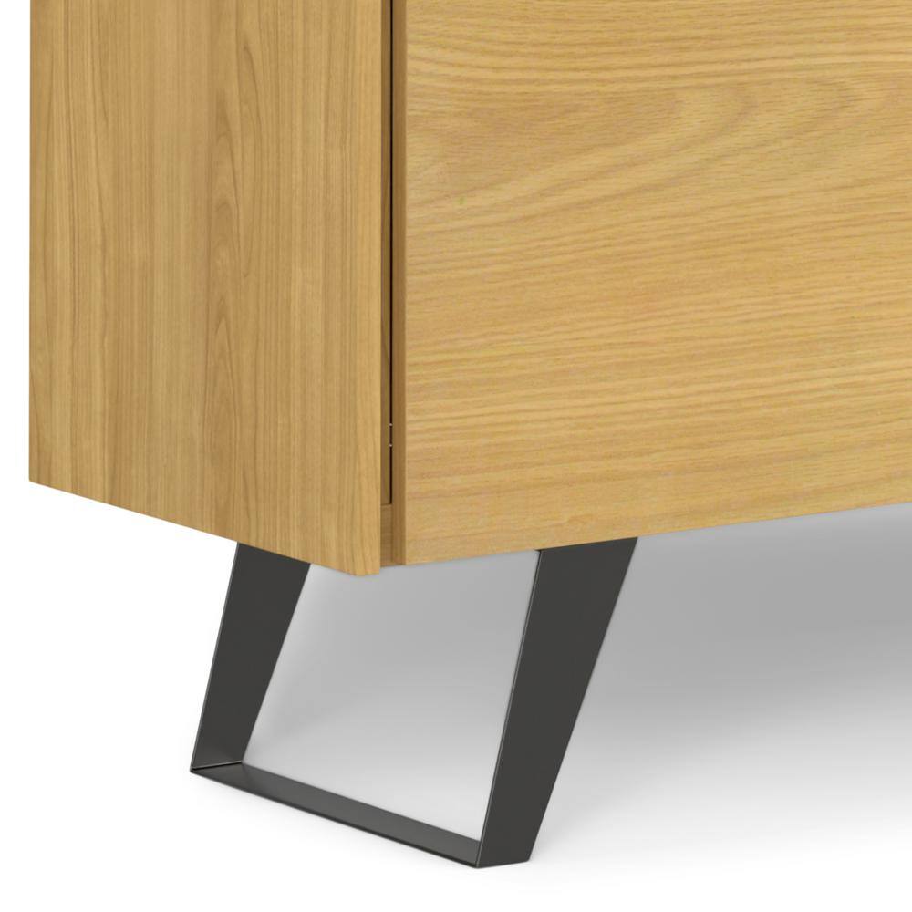 Lowry Oak Veneer Modern Industrial Sideboard Buffet
