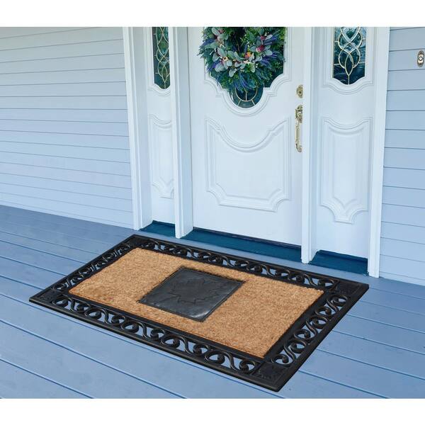 A1HC Natural Coir and Rubber Door Mat, 38x23, Thick Durable