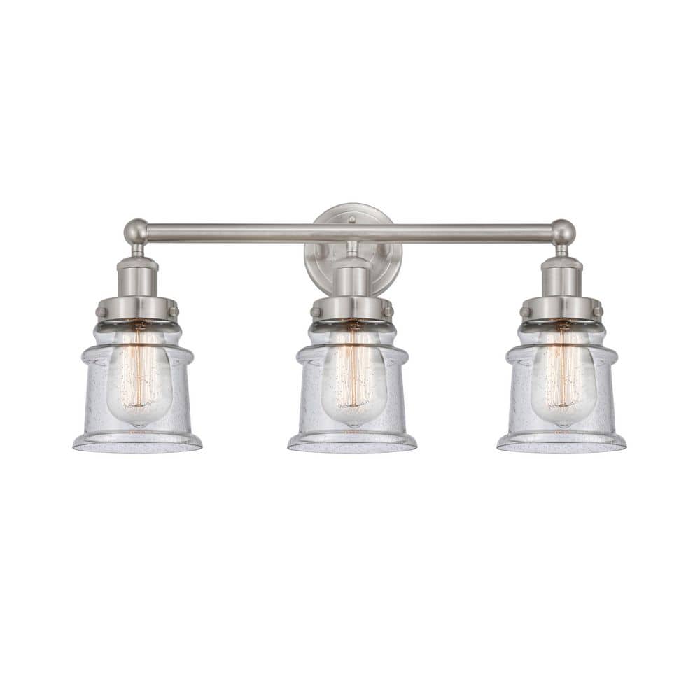 Canton 23.25 in. 3-Light Brushed Satin Nickel Vanity Light with Glass Shade price history on PriceWatchPro