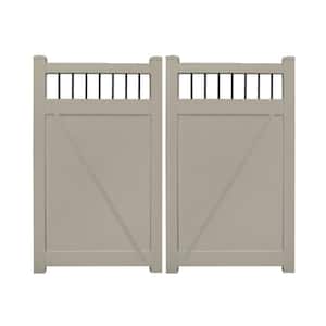 Bradford 7.4 ft. W x 5 ft. H Khaki Vinyl Privacy Fence Double Gate Kit