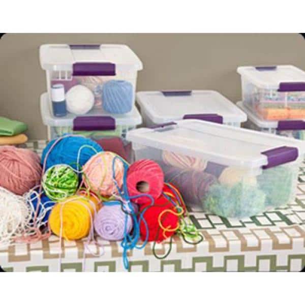 Tribello Plastic Storage Containers With Lids For Organizing - (Large - 14  x 13 x 3)