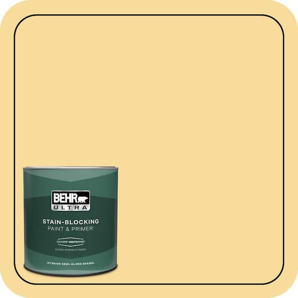 BEHR ULTRA 1 qt. #360C-3 Honey Tone Extra Durable Semi-Gloss Enamel Interior Paint & Primer