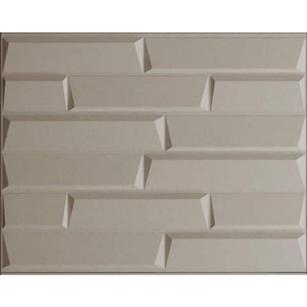 threeDwall 32.4 in. x 21.6 in. x 1 in. Off-White Plant Fiber Glue-On Wainscot Wall Panel (6-Pack)