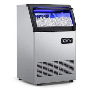 Commercial Ice Maker 19in. 200 lb./24 H Stainless Steel Freestanding Ice Maker Machine with Full Cube Production