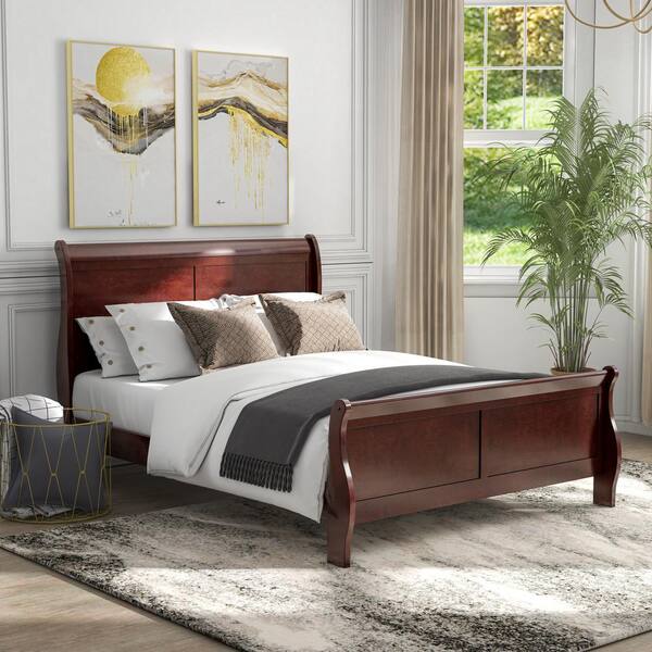 Furniture of America Alarcon Cherry Queen Wood Frame Panel Bed