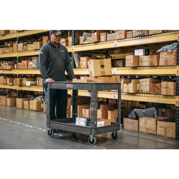 Southwire Large 2-Shelf Utility/Service Cart, Lipped Shelves, 500 lbs.  Capacity for Warehouse/Garage/Cleaning/Manufacturing 65240240 - The Home  Depot