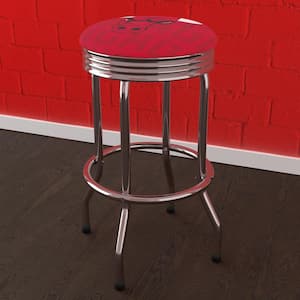 Chicago Bulls City 29 in. Red Backless Metal Bar Stool with Vinyl Seat
