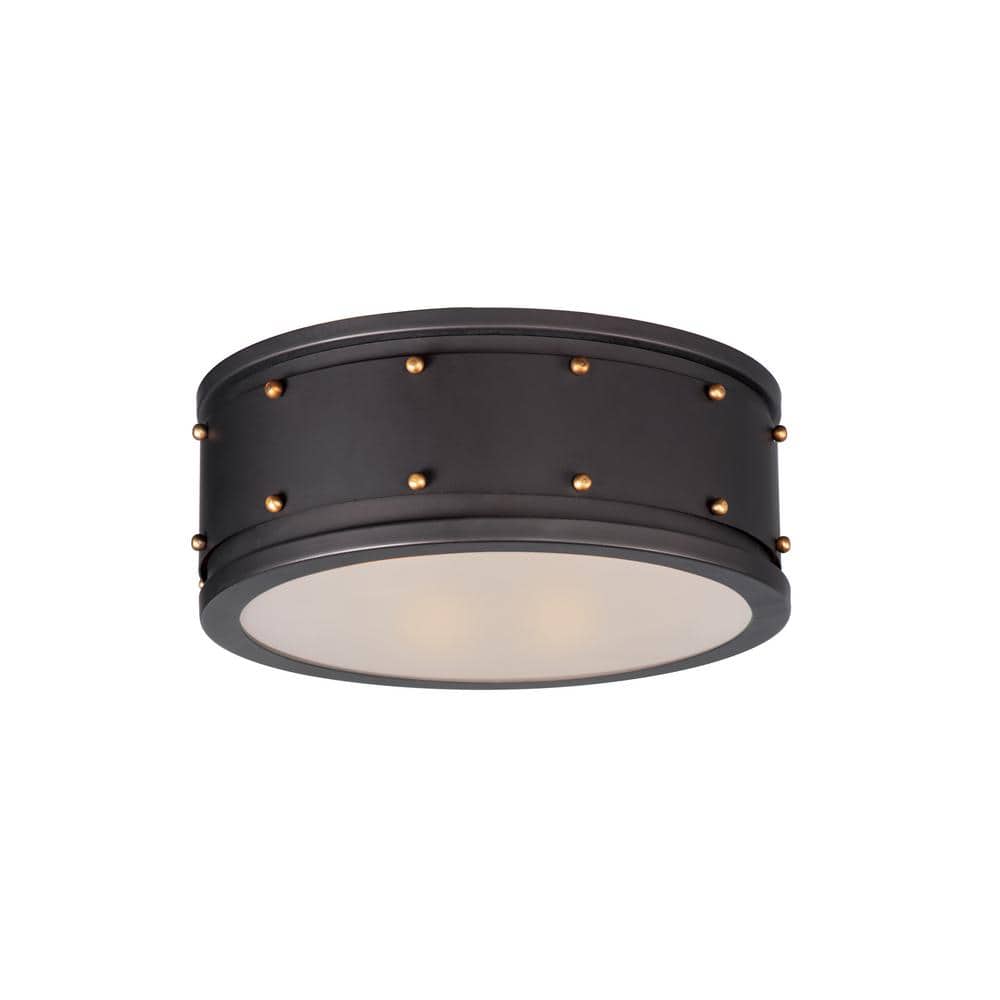 Trestle 13 in. 2-Light Brass Flush Mount price history on PriceWatchPro