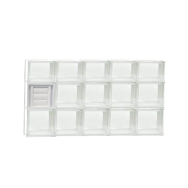 Clearly Secure 38.75 in. x 21.25 in. x 3.125 in. Frameless Clear Glass Block Window with Dryer Vent