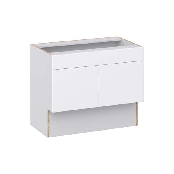 J COLLECTION Fairhope Bright White Slab Assembled ADA Vanity Sink Base Cabinet With Removable Front (36 in. W x 30 in. H x 21 in. D)