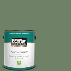 1 gal. #S390-6 Cliffside Park Semi-Gloss Enamel Low Odor Interior Paint & Primer