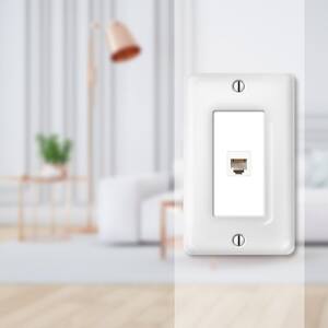 Allena 1 Gang Phone Ceramic Wall Plate - White