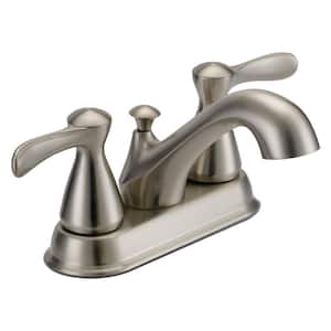 4 in. Centerset 2-Handle Bathroom Faucet with 50/50 Pop-up in Brushed Nickel