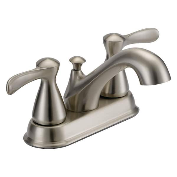 EZ-FLO 4 in. Centerset 2-Handle Bathroom Faucet with 50/50 Pop-up in Brushed Nickel