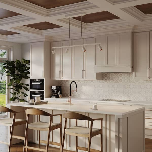 Shura Matte White 4-Light Track Lighting Pendant with Rotatable Heads, Integrated LED, Adjustable Height, 3000K, 1960L