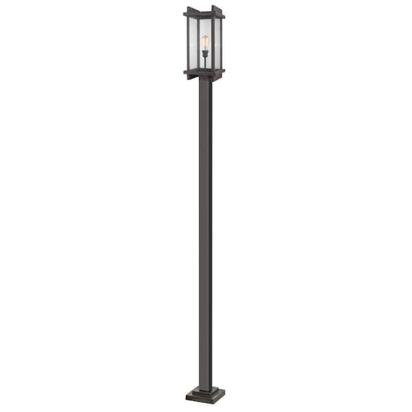 Unbranded Fallow 117 in. 1 Light Rubbed Bronze Aluminum Hardwired Outdoor Weather Resistant Post Light Set with No Bulb Included