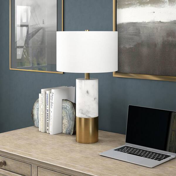 Meyer&Cross Henderson 27 in. Brass Arc Table Lamp with White Milk Glass  Shade TL1126 - The Home Depot