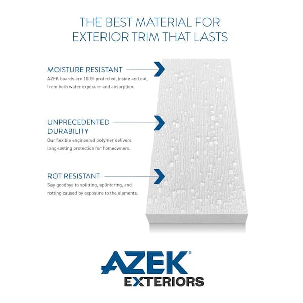 AZEK 0.75 in. x 11.25 in. x 8 ft. White PVC Composite Traditional