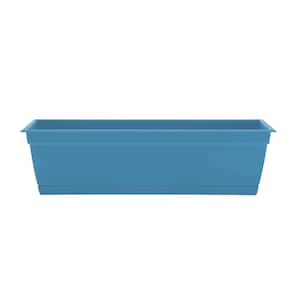 Dayton 24 in. Plastic Window Box Planter, Blue