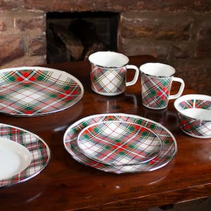 Highland Plaid 5 qt. Enamelware Round Catering Bowl