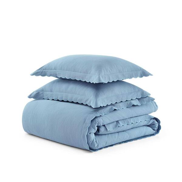 MARTHA STEWART Signature Scallop 3-Piece Mountain Range Blue
