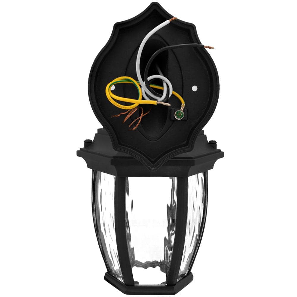 Black Matte Smart WiFi Outdoor Wall Sconce with Clear Glass