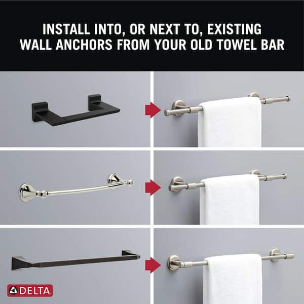 Delta 5-Bar Wall-Mounted Towel Rack in SpotShield Brushed Nickel