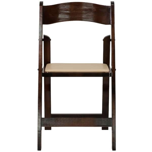 Flash Furniture Hercules Series Fruitwood Wood Folding Chair with