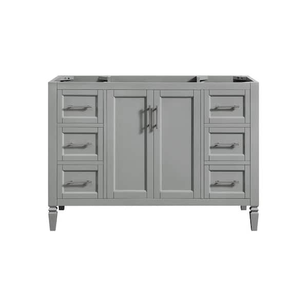 Home Decorators Collection Stockham 48 in. W x 21.5 in. D x 34 in. H Bath Vanity Cabinet without Top in Chilled Gray