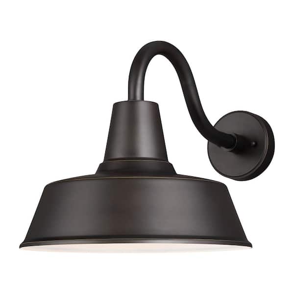 Generation Lighting Barn Light 1 Light Antique Bronze Modern Farmhouse Outdoor Wall Mount Medium Lantern Sconce