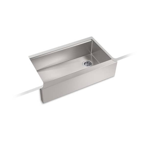 KOHLER Strive 35-1/2 in. Undermount Single Bowl Stainless Steel Workstation Kitchen Sink