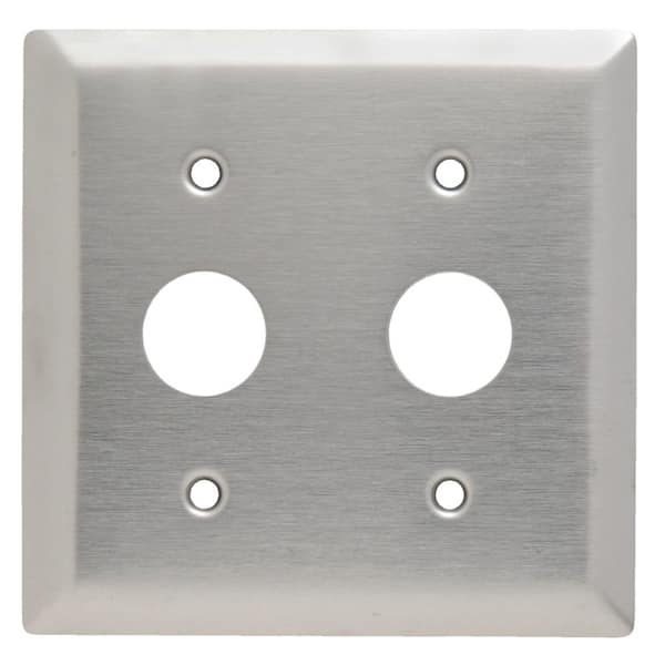 Legrand Pass & Seymour 302/304 S/S 2 Gang 2 KL Locking Switch 0.906-in. Hole Wall Plate, Stainless Steel (1-Pack)