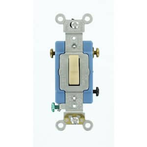 15 Amp Industrial Grade Heavy Duty 3-Way Lighted Handle Toggle Switch, Ivory