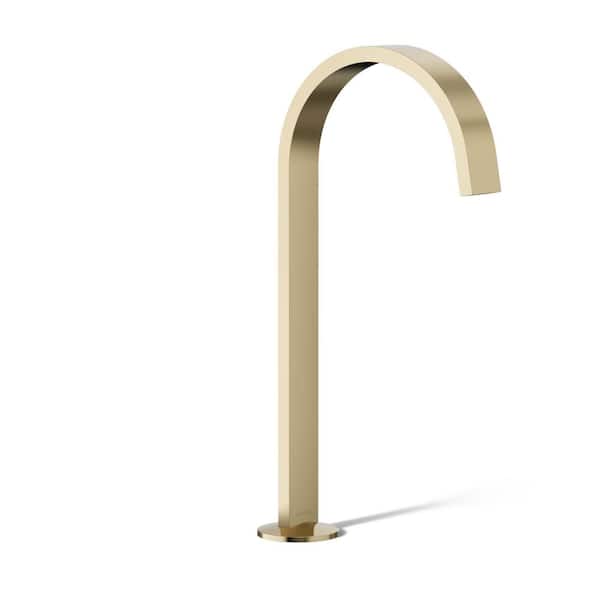 KOHLER Components Bathroom Sink Faucet Spout with Ribbon Design 1.2 GPM in Vibrant French Gold