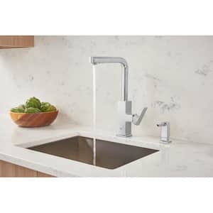 Tallinn Single-Handle Pull-Out Sprayer Kitchen Faucet with Soap Dispenser in StarLight Chrome