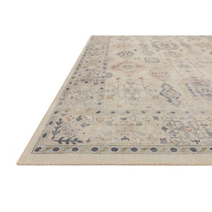 Hathaway Beige/Multi 3 ft. 6 in. x 5 ft. 6 in. Traditional Distressed Printed Area Rug